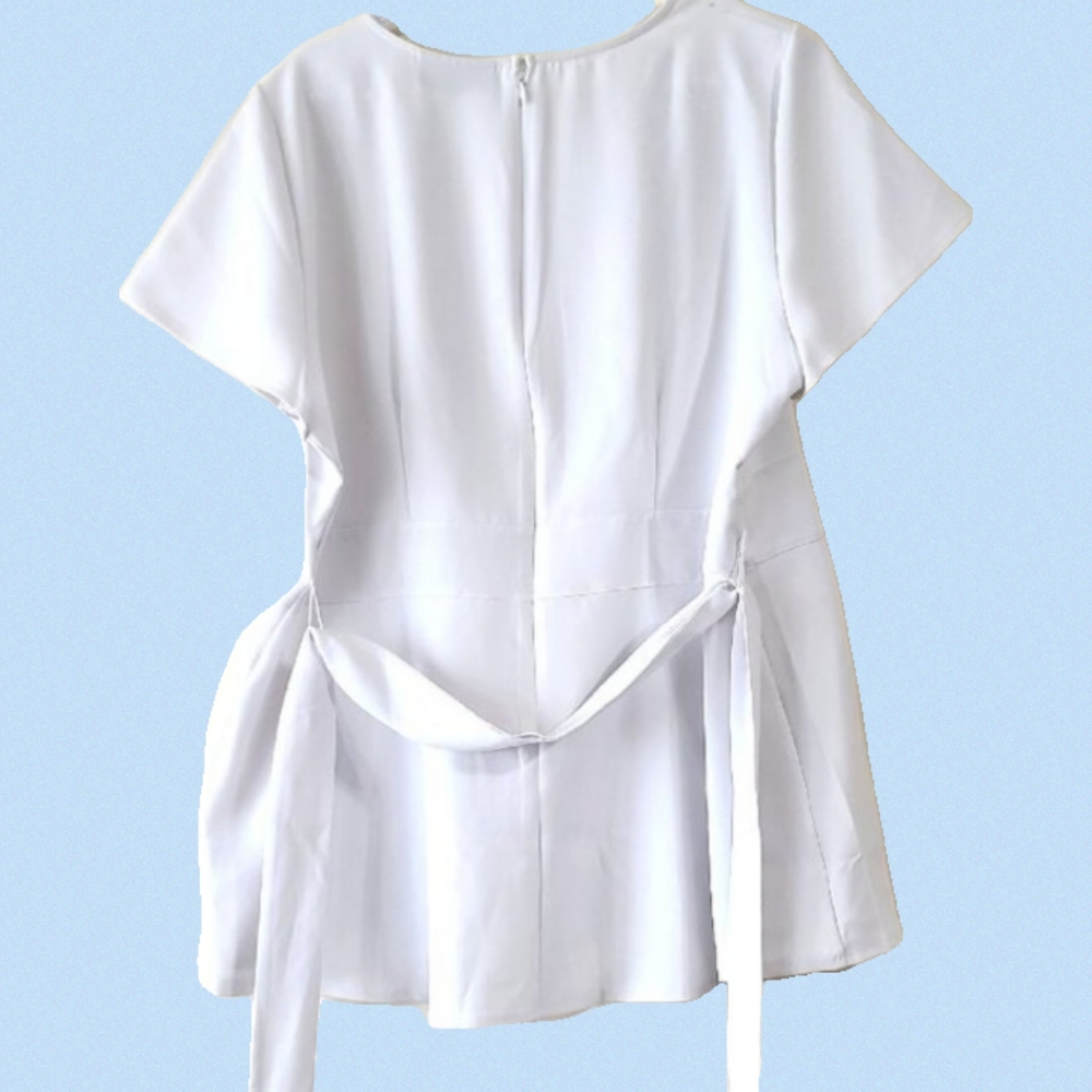 Lane Bryant White Peplum Blouse - Picture 2 of 4